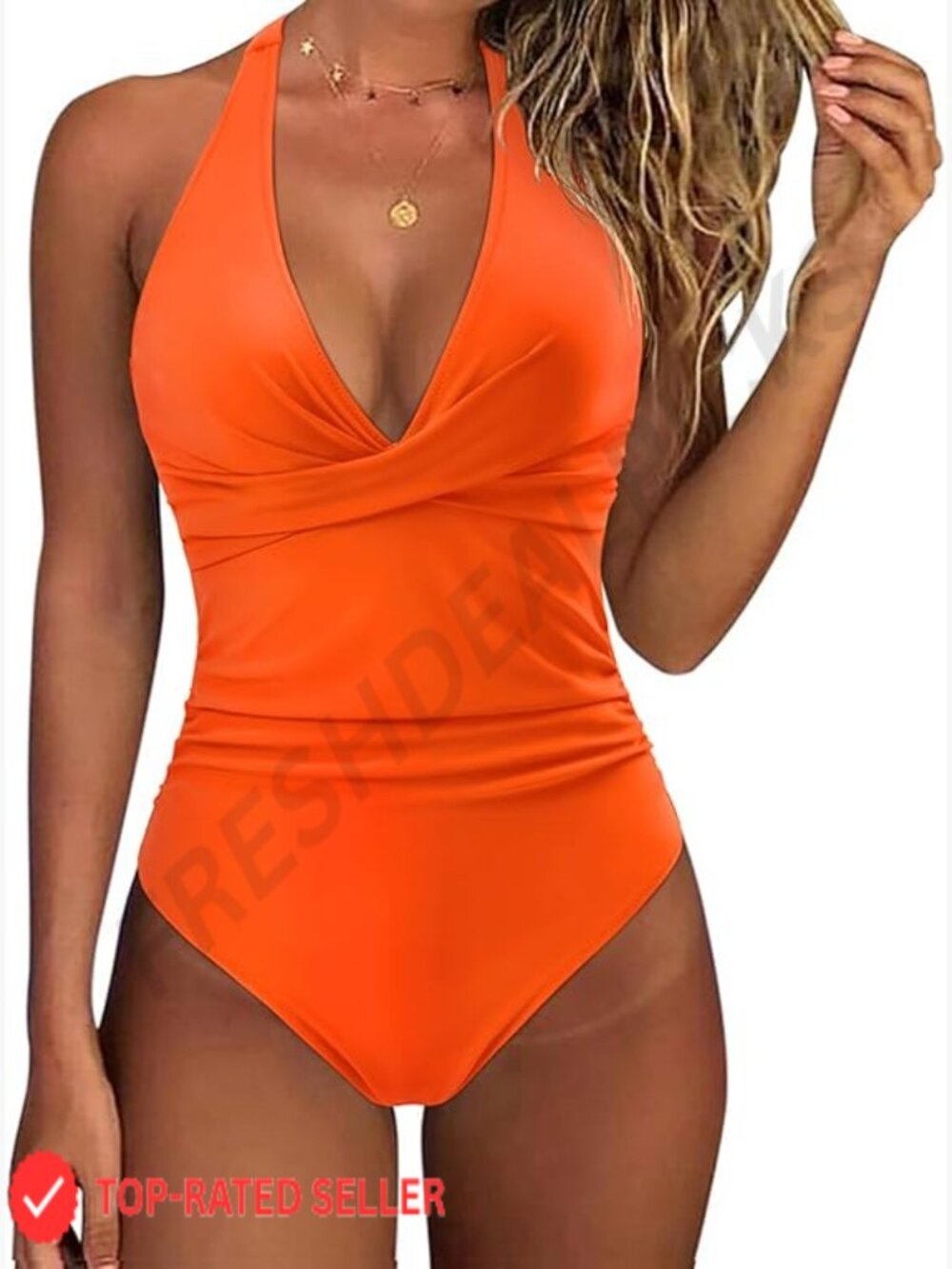 Tummy Control One Piece Swimsuit Halter Push Up Monokini Swimwear